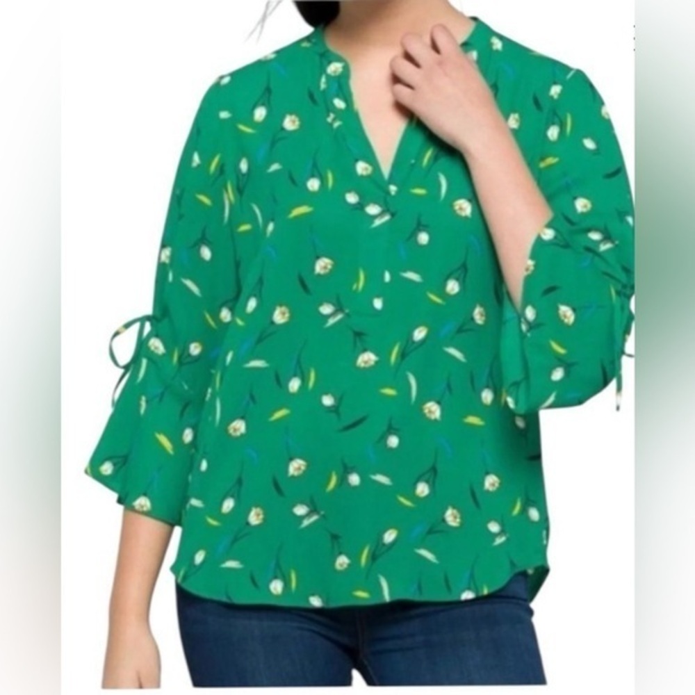 NEW.. 41 Hawthorn Women's Floral Print Long Sleeve Blouse